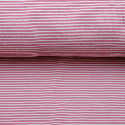 Bio Jersey Stoff Streifen Ringel cherry pink, Premiumqualitt