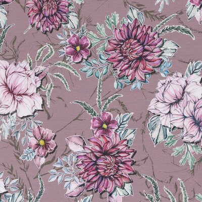 Jersey Stoff Blumen Aquarell, Swafing My Watercolor Garden taupe