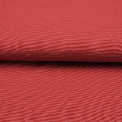 Jersey Stoff Streifen geringelt rot-grau 0,5 m