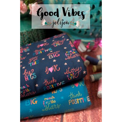 Jersey Stoff  Wrter, Swafing Good Vibes 0,3 m