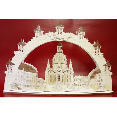 Groer LED Schwibbogen Dresden Frauenkirche, 3D Optik, Ost - Erzgebirge Holzkunst